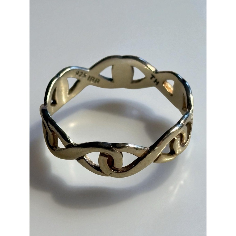 925 Sterling Silver Infinity Ring Signed IBB TH Open Work Band‎ Size 6.75 READ